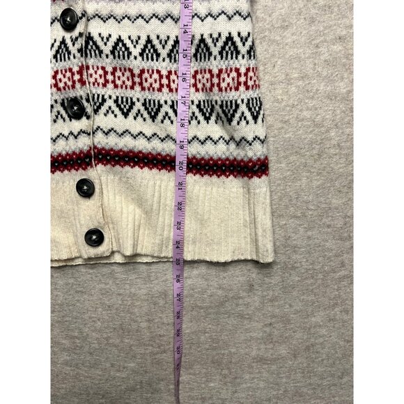 Cambridge Dry Goods Lambs Wool Blend Button Down Cardigan Sweater Med Holiday - Picture 8 of 8